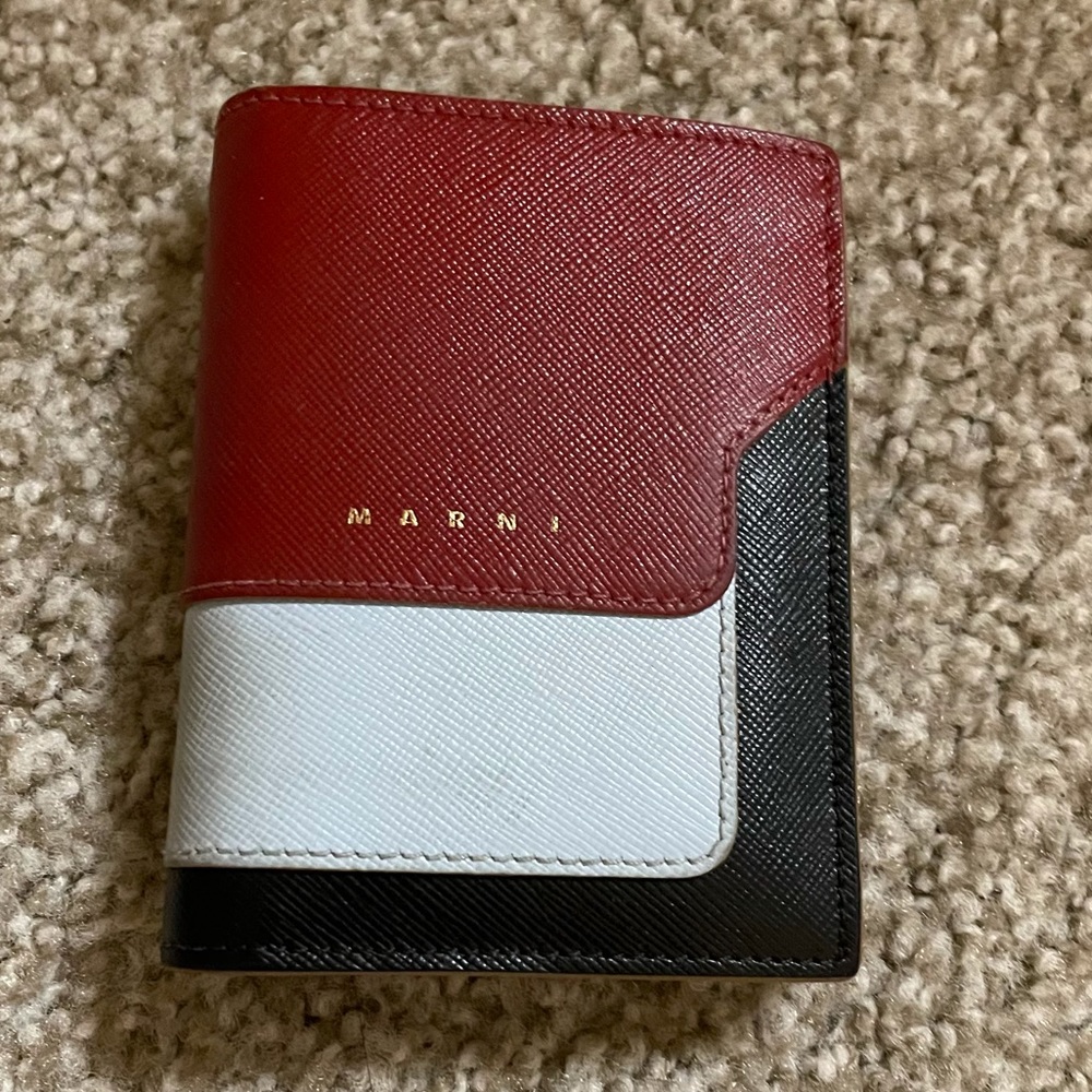 Saffiano leather bi-fold tri-coloured wallet-Marni